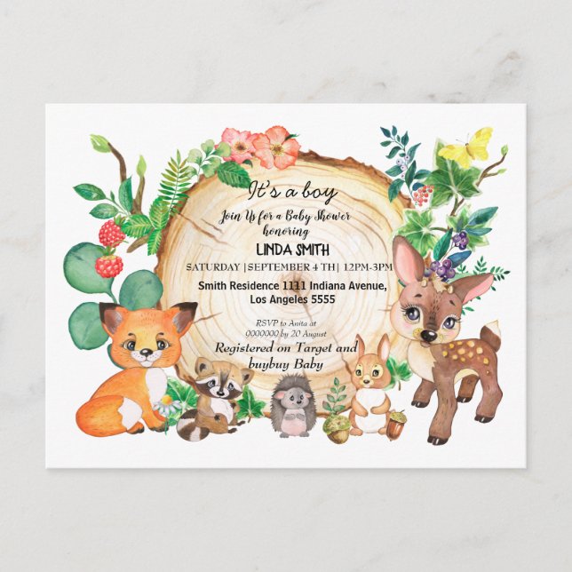 Children's books about forest and forest plants in postcard (Front)