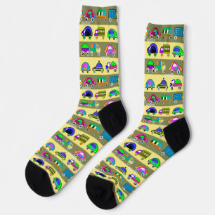 Children's bright colorful cars for boys  socks