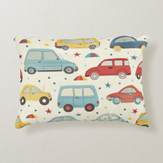 Children's bunk with colorful cars accent pillow