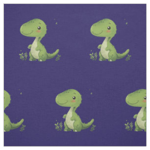 Children's Cartoon Dinosaur Animals Blue Green Fabric