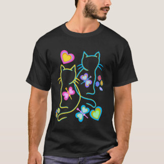 Children's Cats Child Cat Spring Summer Heart Hear T-Shirt