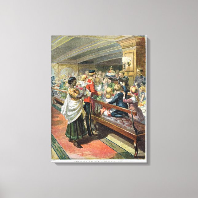 Children's Christmas Dinner at Sea Canvas Print (Front)
