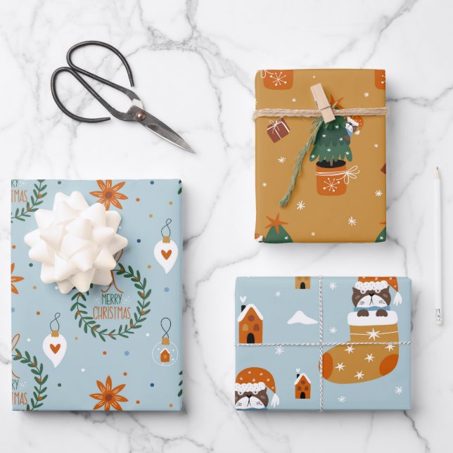 Childrens Christmas Wrapping Paper Sheet (Front)