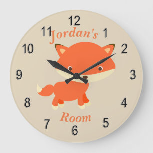 Children's Clock Cute Baby Fox