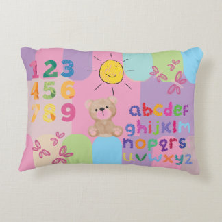 Childrens Colourful Alphabet Number  Accent Pillow