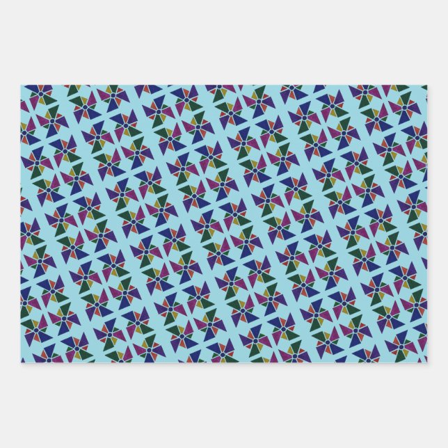 Children's Colourful Whirly Fan Gift Wrap (Front 2)