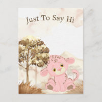 Children's Custom Pink Leopard Postcard