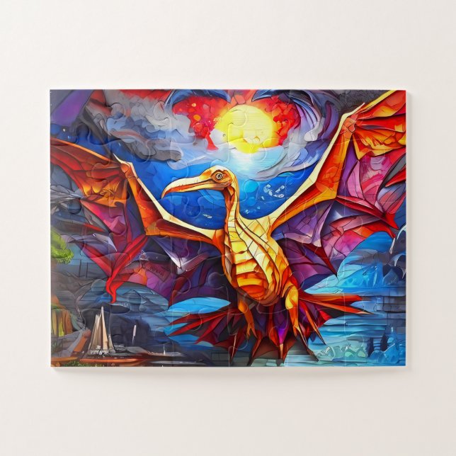 Childrens Dinosaurs collection of mosaic fantasy  Jigsaw Puzzle (Horizontal)