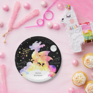 Children's Enchanted Dragon Birthday Paper Plate