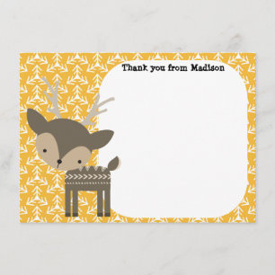 Children's Flat Panel Thank You Cartes Brown Deer