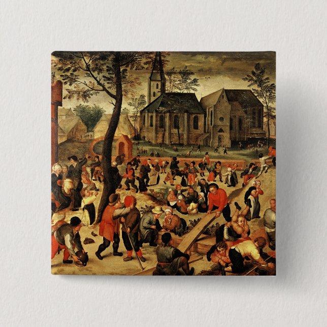 Children's Games 2 Inch Square Button (Front)