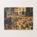 Children's Games Bruegel Midieval Jigsaw Puzzle<br><div class="desc">Children's Games by Pieter Bruegel the Elder. 1560. A Flemish Painter, c. 1525 – September 1569. This reproduction of Children's Games is a wonderful educational puzzle. It shows groups of Renaissance dressed children playing games that are still recognized today. Children roll a hoop, play leap frog, tag, pretend to ride...</div>
