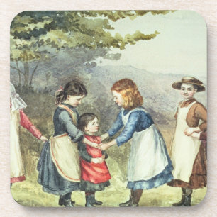 Children's Games, c.1880 (w/c on paper) Coaster