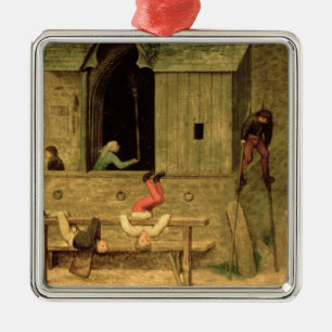 Children's Games : detail of a boy on stilts Metal Ornament