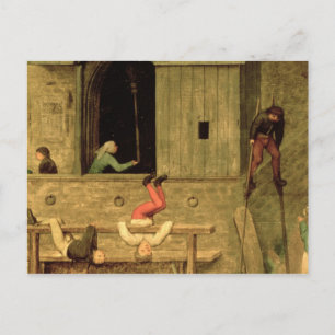 Children's Games : detail of a boy on stilts Postcard