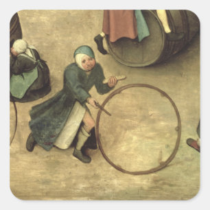 Children's Games : detail of a child with a Square Sticker
