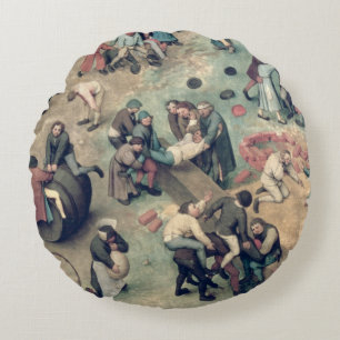 Children's Games : detail of bottom right-hand Round Pillow