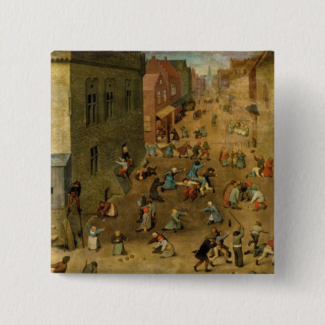 Children's Games : detail of top right hand 2 Inch Square Button (Front)