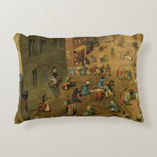 Children's Games : detail of top right hand Decorative Pillow