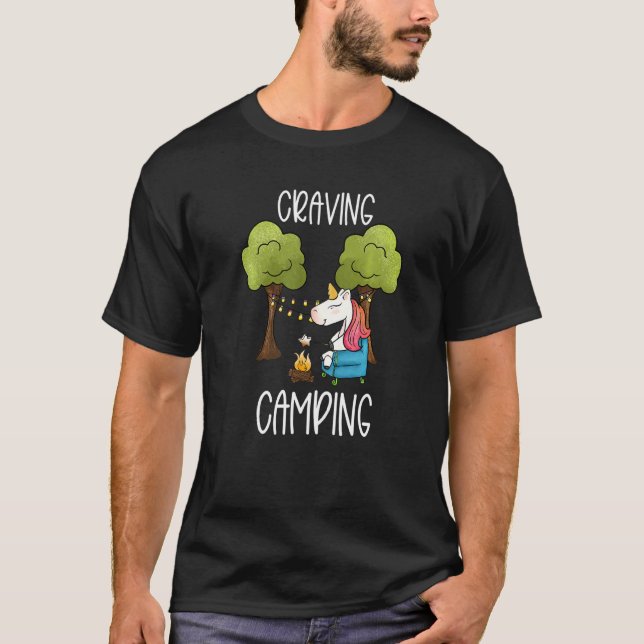 Childrens Glamping Gear Unicorn Camping Stuff Summ T-Shirt (Front)