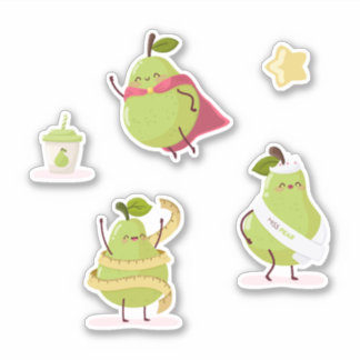 Children's group of special and fun pears