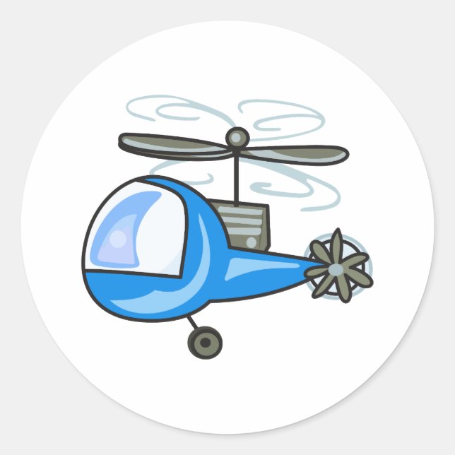CHILDRENS HELICOPTER CLASSIC ROUND STICKER (Front)