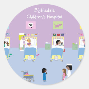 Children's Hospital Ward Customizable Classic Round Sticker