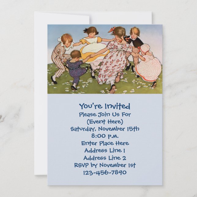Children's Illustration Cute Party Invitation (Front)