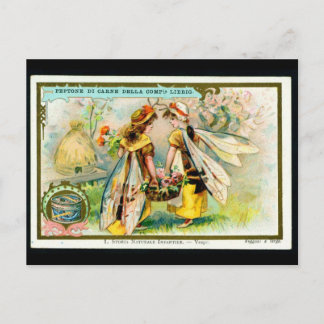 Childrens in insect costume: Wasp postcard