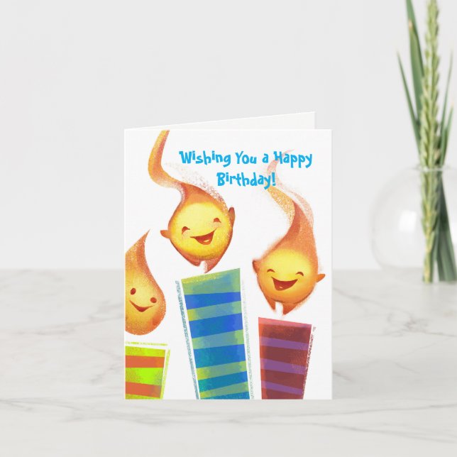 Children's Joyful Candles Birthday Card (Front)