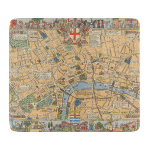 Children's Map of London, England Cutting Board
