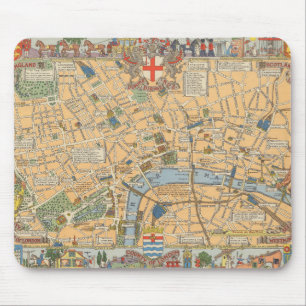 Children's Map of London, England Mouse Pad