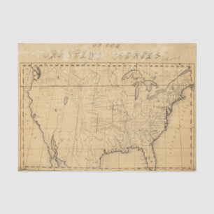 Children's Map Of The United States Tissue Paper