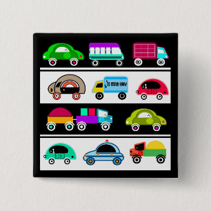 Children's motifs 2 inch square button