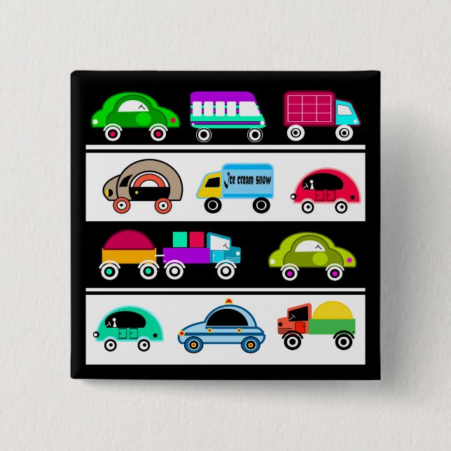 Children's motifs 2 inch square button (Front)