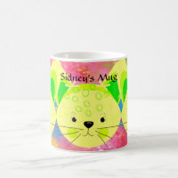 Children's Mug with Cute Cats in Yellow