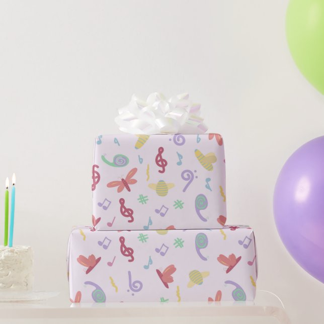 children's music pattern wrapping paper (Party Gifts)