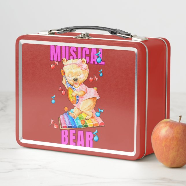 Childrens Musical Bear Metal Lunch Box (In Situ)
