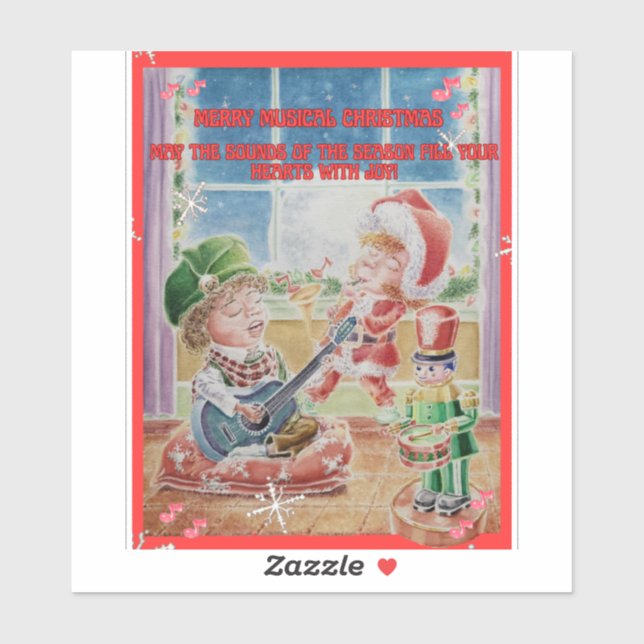 Children's Musical Christmas Stickers  (Sheet)