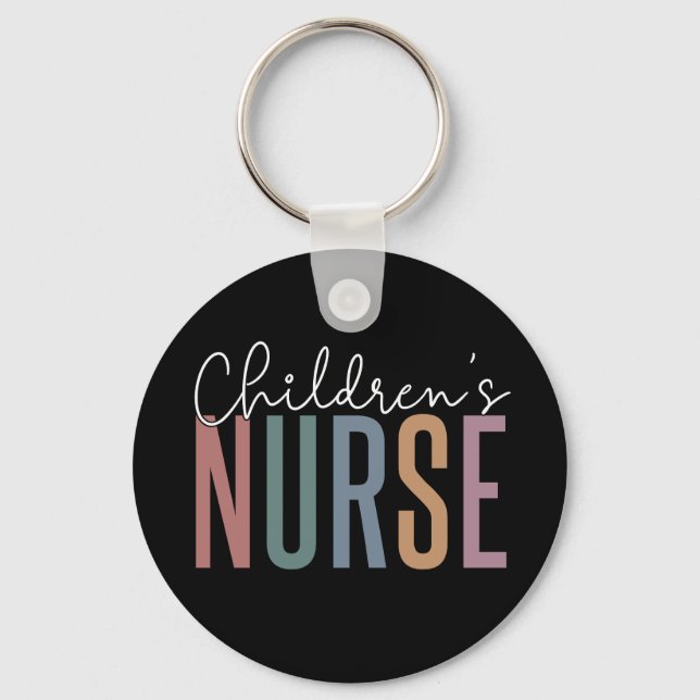 Children's Nurse | Retro Children's Nursing Keychain (Front)