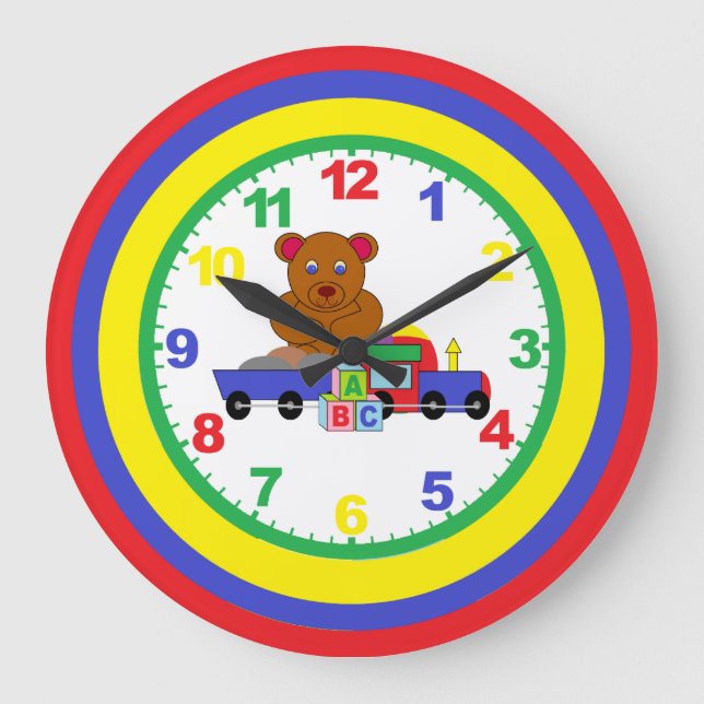 Childrens Nursery Clock With Numbers (Front)