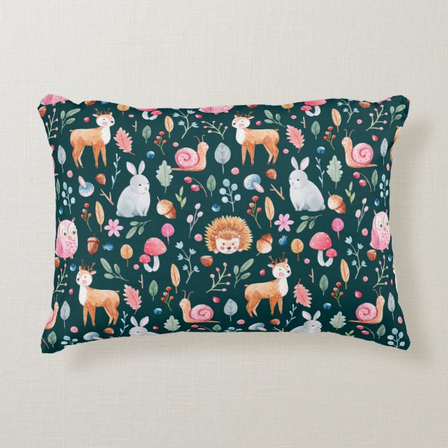 Children's pattern in watercolor technique. fairy  accent pillow (Front)