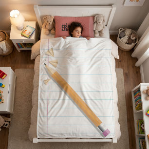 Children's Pencil and Paper Writer's Sherpa Blanket