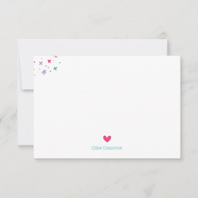Children's Personalized colourful sprinkles  Thank You Card (Front)