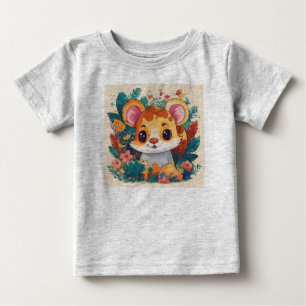 Children's playful animal project t-shirt, vector. baby T-Shirt