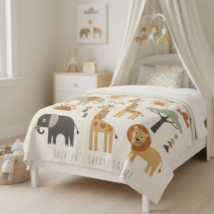 Children's Playful Safari Adventure ID1268 Fleece Blanket