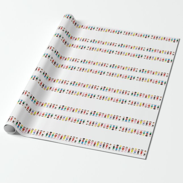 Children's Row Wrapping Paper (Unrolled)
