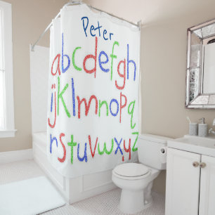 Children's Shower Curtain Alphabet
