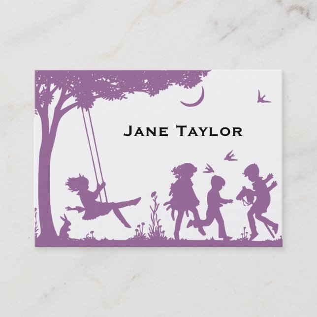 Children's Silouette Mom Calling Card (Front)