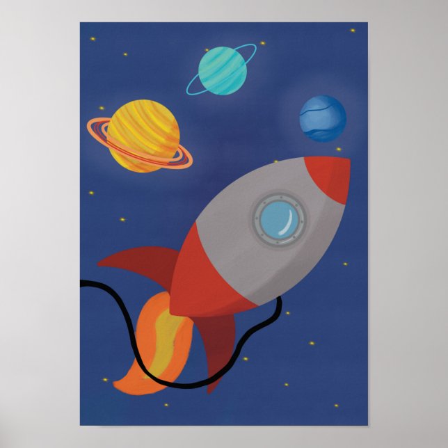 Children's Spaceship Rocket Poster (Front)